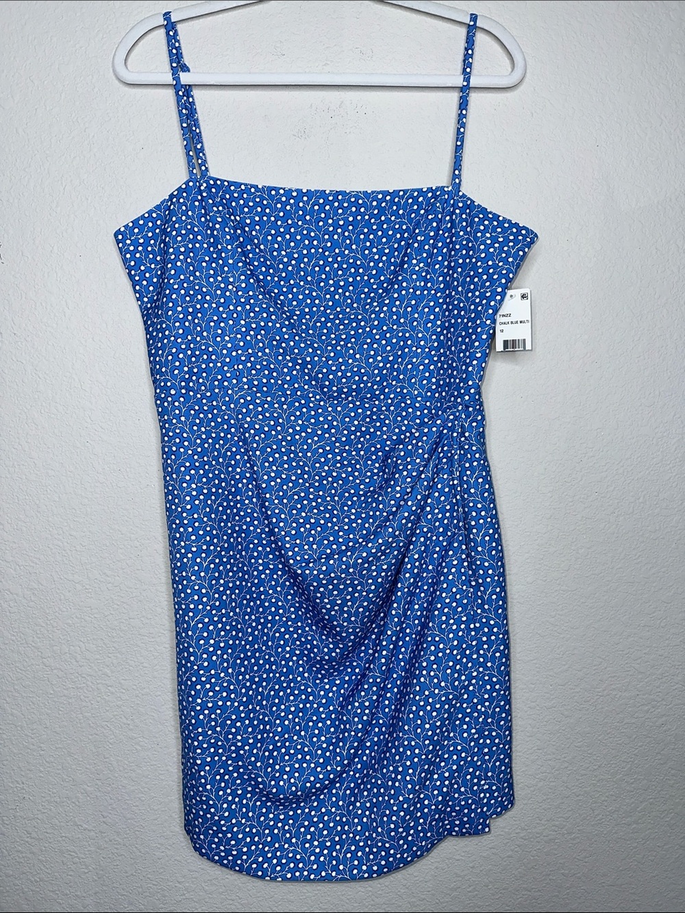 French Connection Royal‎ Blue Mini Dress with White Dot Print